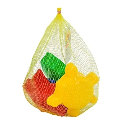 Afbeelding van Simba 107101146 4 zandvormen in net, strandspeelgoed, 10 12 cm, vanaf 3 jaar
