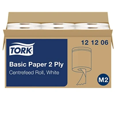 Afbeelding van Tork Basic Centerfeed Poetspapier Wit M2, Multifunctioneel papier, 6 x 160 m, 121206