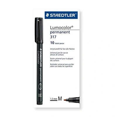 Afbeelding van Permanente markeerstift Staedtler Lumocolor 317 7 M Zwart (10 Stuks)