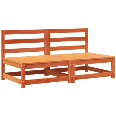 Afbeelding van Tuinbank zonder armleuning 2 st 70x70x67 cm grenenhout wasbruin