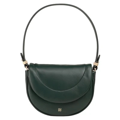 Afbeelding van DUDU Borsa a Tracolla Spalla Donna in Pelle Trapuntata, Borsetta Piccola Elegante Imbottita con Patta, Spallina e Removibili Mangrove