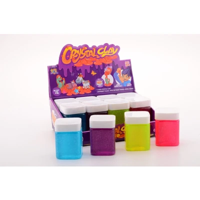 Afbeelding van 12 regenboog glitter slijm in doos 24348