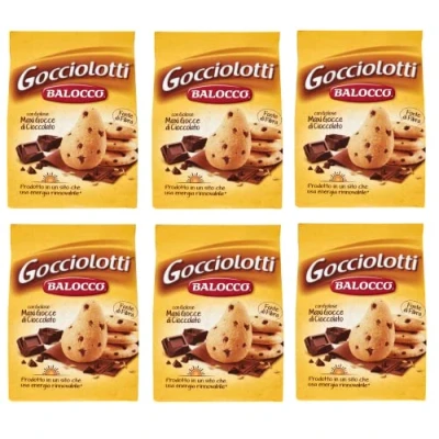 Afbeelding van 3x Balocco Gocciolotti Biscotti met gocce di cioccolato koekjes chocoladestukjes biscuits 100% Italiaanse 350 g