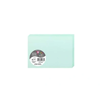 Afbeelding van Clairefontaine 21333C verpakking met 25 dubbele kaarten formaat C6 (11 x 15,5 cm) 210 g/m² kleur: jadegroen uitnodigingskarton voor evenementen en correspondentie pollen serie premium