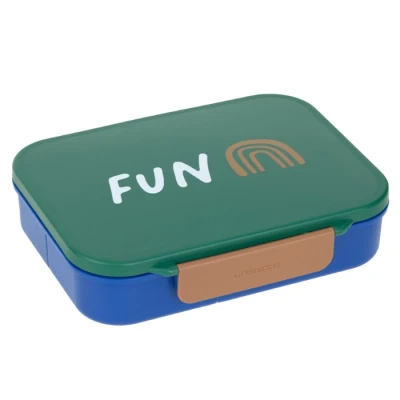 Afbeelding van LÄSSIG Kinderbroodtrommel, ontbijtbox, BPA vrij met uitneembare scheiding/Bento Lunchbox Little Gang Rainbow Green