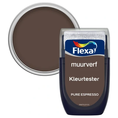 Afbeelding van Flexa Kleurtester Muurverf Pure Espresso Kleur van het Jaar 2025 30Ml