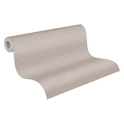 Afbeelding van Leen Bakker Livingwalls Behang Linnenstructuur Licht Taupe 53cm X 10,05 M AS379531 Beige Vinyl