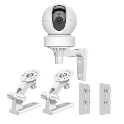 Afbeelding van LNGJIN Beveiligingscamerahouder, 2 stuks, wandhouder met instelbare hoek, 180 graden rotatie, camera wandhouders, compatibel indoor bewakingscamera