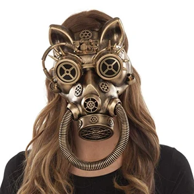 Afbeelding van Masker My Other Me Cat Koper Steampunk