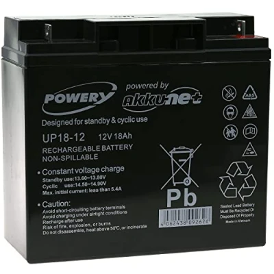 Afbeelding van akku net® Lood Accu Vervanging voor FIAMM Type FG21803 12V 18Ah, 12V, Lead Acid
