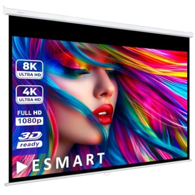 Afbeelding van ESMART Professioneel MIROLO Rolgordijn Projectiescherm 221 x 125 cm (100&quot;) 16:9 Thuisbioscoop Projector Canvas LCD LED