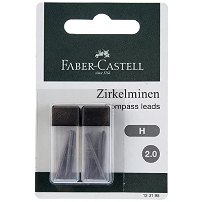 Afbeelding van Faber Castell potloodstiftjes passer 25mm H 2x 6 stuks blister FC 123198