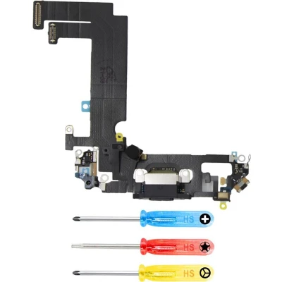 Afbeelding van MMOBIEL Dock Connector voor iPhone 12 Mini 5.4 inch Zwart Incl. 3x Schroevendraaiers