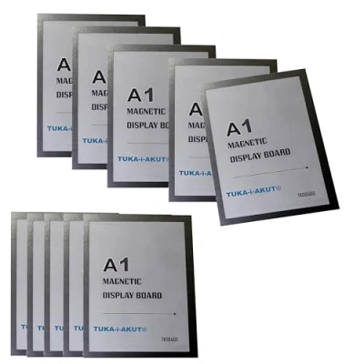 Afbeelding van TUKA i AKUT [10x] A1 Infoframe Magneetlijst met Zelfklevende Achterkant, Gemakkelijk Uitwisselbaare Magnetische Wissellijst voor Wanden en Deuren, Informatielijst Set van 10, Zwart, TKD8400 10x