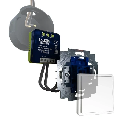 Afbeelding van Busch Jaeger led tastdimmer inbouw 0 250W, kleine inbouwdiepte, RLC, ECO DIM.14 + pulsdrukker