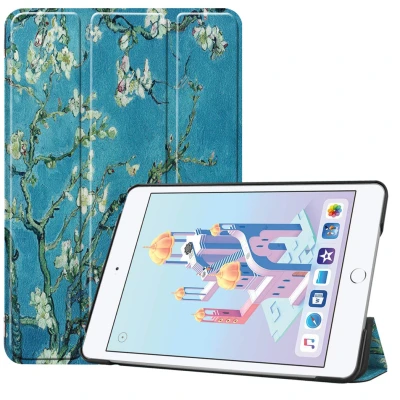 Afbeelding van Apple iPad Mini (2019) Hoes: iMoshion Design Trifold Bookcase Green Plant Natuur Bedrukking Kunstleder Tablet Hoezen
