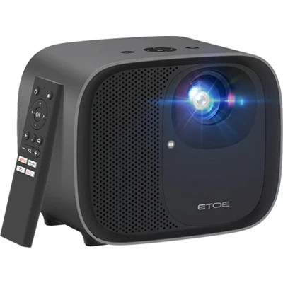 Afbeelding van ETOE E3 Pro projector, 500 ANSI, native 1080P, 4K decodering, Android TV, autofocus en keystone correctie EU stekker