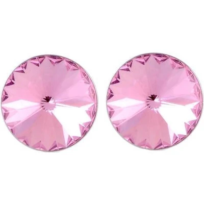 Afbeelding van Behave Roze oorsteker 6mm met swarovski elements