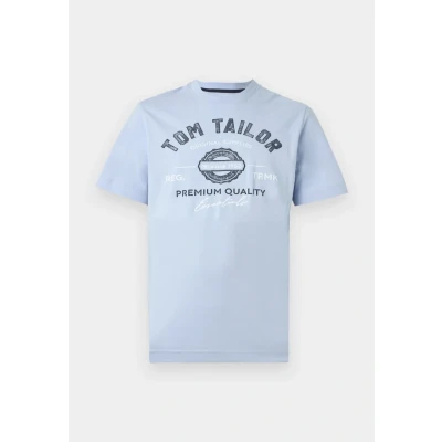 Afbeelding van TOM Tailor LOGO TEE Tshirt print, Heren, Maat: Small, Light powder blue