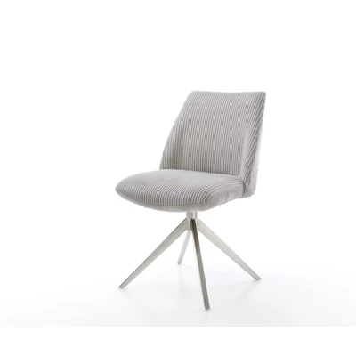 Afbeelding van DELIFE Draaistoel Elso Flex koord zilver grijs kruisframe breed roestvrij staal 360 draaibaar rocker functie pocketveer kern