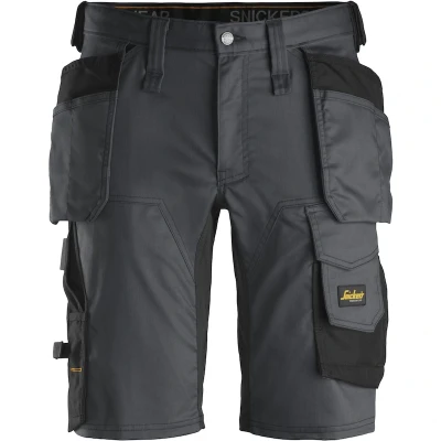 Afbeelding van Snickers Workwear 6141 AllroundWork, Stretch Korte Broek Grijs/Zwart Maat 52