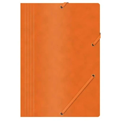 Afbeelding van OFFICE PRODUCTS map met elastische bandpers/karton A4 390 GSM, 1X oranje, band, voor documenten, opbergbord, opbergmap