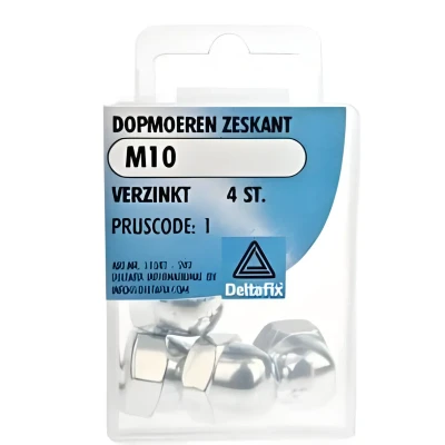 Afbeelding van Deltafix dopmoer zeskant verzinkt m10 din 1587 4 st.