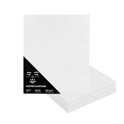 Afbeelding van Artnapi Set van 8 canvas om te beschilderen, 30 x 40 cm groot, leeg wit 100% katoen, geprimeerd, gewicht 280 g/m², perfecte canvasset voor volwassenen, kunstenaars en kinderen