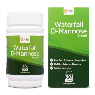 Afbeelding van Waterfall D Mannose Poeder 50g 100% zuiver poeder, natuurlijk gewonnen uit berk geen vulstoffen, vulmiddelen of cranberry&#039;s SC Nutra (Sweet Cures)