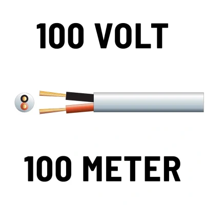 Afbeelding van Mercury Heavy duty 100V luidspreker kabel 2x 1.15mm 100 meter Wit