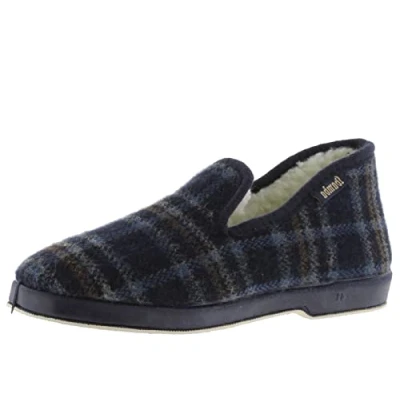 Afbeelding van Victoria Wamba Confortable Unisex Plaid Slippers &amp; Sheepskin Interior Matching Sole 200301M for Adults MARINO 38