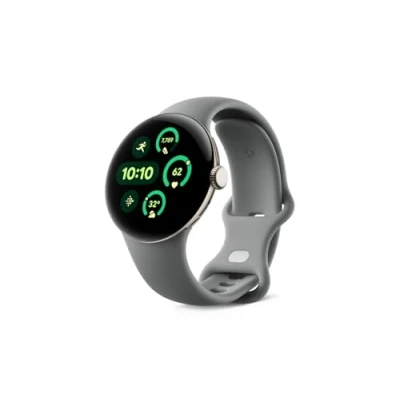 Afbeelding van Google Pixel Watch 3 (41 mm) Android smartwatch met hartslagmeting, geavanceerd hardlopen vanaf Fitbit, fitness inzichten, 24 uurs batterij Champagne Gold Aluminium Case Hazel band LTE