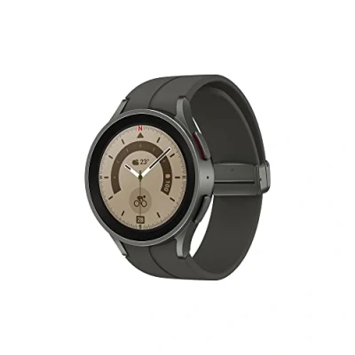 Afbeelding van Samsung Galaxy Watch5 Pro Smartwatch, gezondheidsbewaking, sporthorloge, duurzame batterij, 4G, 45 mm, titanium, 1 jaar garantie [Amazon uitgesloten] Franse versie
