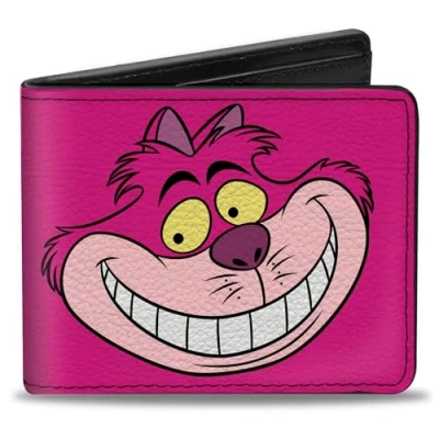Afbeelding van Buckle Down Cheshire Cat Face + Stripes Pinks reisaccessoires bi fold portemonnee, meerkleurig, standaardmaat, multicolor