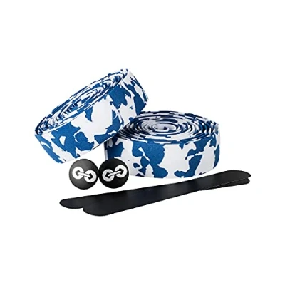 Afbeelding van Fietsstuurband, incl. montageband en eindstop (standaard), Kleur:camouflage blauw wit