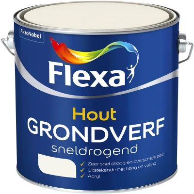 Afbeelding van flexa grondverf sneldrogend wit 0.75 ltr