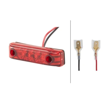 Afbeelding van Achterl led 12V rood 4 leds kabel 150mm 2TM 357 010 011