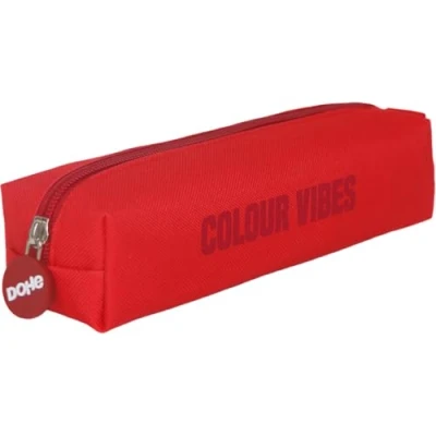 Afbeelding van Dohe Eenvoudige schooletui 1 compartiment, multifunctionele rechthoekige etui, 21x6x6 cm, ritssluiting, gemaakt van duurzaam polyester COLOUR VIBES Rood