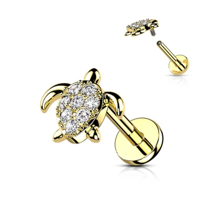 Afbeelding van piercing turtle goud kleur 8 mm