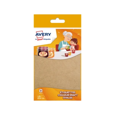 Afbeelding van Avery Ovale etiketten bruin, permanent klevend OVKR18