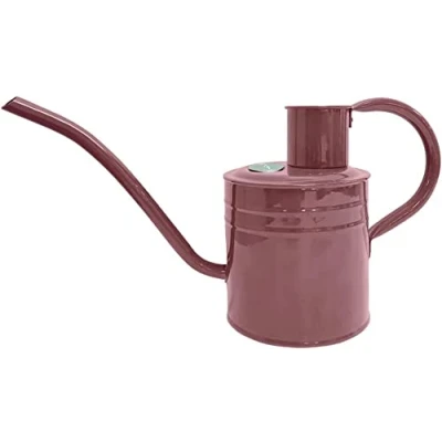 Afbeelding van Kent &amp; Stowe 1 liter vintage gieter in roze verzinkte stalen kan voor het gieten van kamerplanten klassieke Engelse stijl met verhoogde rand