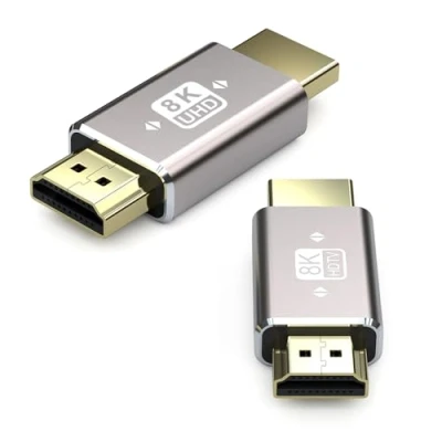 Afbeelding van VMOJO 8K HDMI stekker op verlengadapter koppeling 2.1 A HD stekker, ondersteunt @60Hz/4K @120Hz HDR, voor HDTV projector laptop pc, 2 stuks