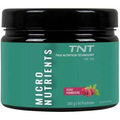 Afbeelding van TNT Multivitamine poeder met 24 vitaminen en mineralen (360 g) Vitaminecomplex groene thee extract, spirulina &amp; co enzym Q10 micronutriënten (zoete framboos)