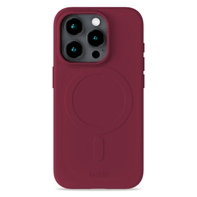 Afbeelding van Apple iPhone 15 Pro MagSafe Hoesje Gerecycled kunststof Holdit Backcover Rood Telefoonhoesje