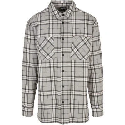 Afbeelding van Urban Classics geruit oversized overshirt grey/black