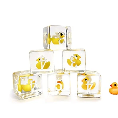 Afbeelding van Bescon Yellow Duck 6 sides Dice set 6pcs in Brick Box, 16MM Yellew D6