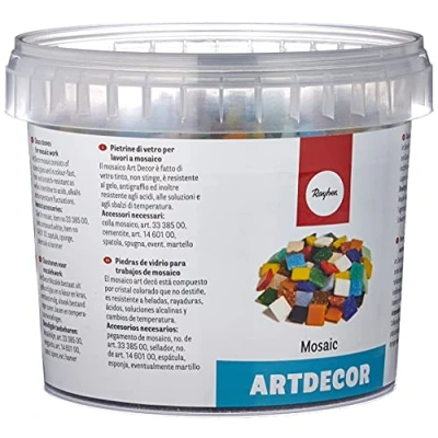 Afbeelding van Rayher Hobby Artdecor mozaïek mix 1x1cm, ca.1500 stuks, doos 1 kg, kleurrijk gemengd, 1453049