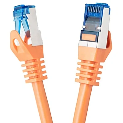 Afbeelding van BIGtec 1m CAT.7 patchkabel netwerkkabel Gigabit Patch DSL LAN Ethernet kabel oranje koperen dubbel afgeschermd (RJ45 stekker Cat 7 S/FTP PIMF)