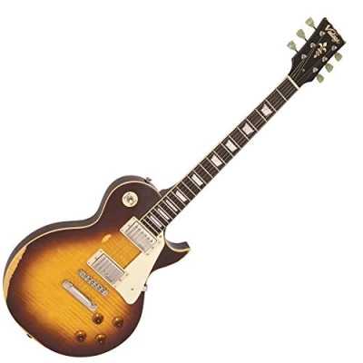 Afbeelding van Vintage Icon Series V100MRTSB Distressed Tobacco Sunburst Single cut elektrische gitaar