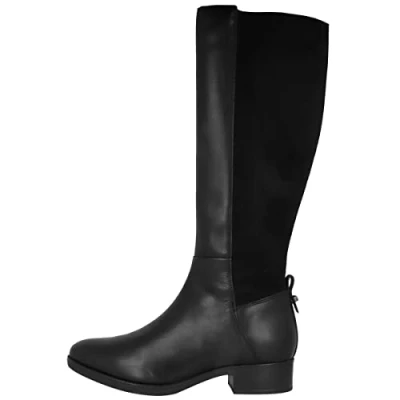 Afbeelding van Geox Felicity Laarzen, Dames, Maat: 38, Black Leer en imitatieleer